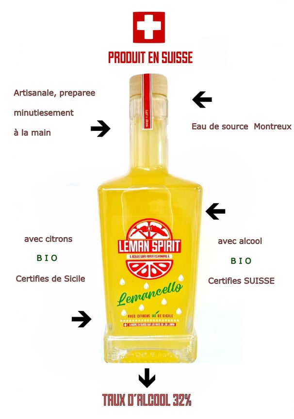 a bottle of limoncello with a label on it