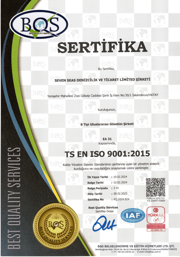 BEST QUALITY SERVICES CERTIFICATE
