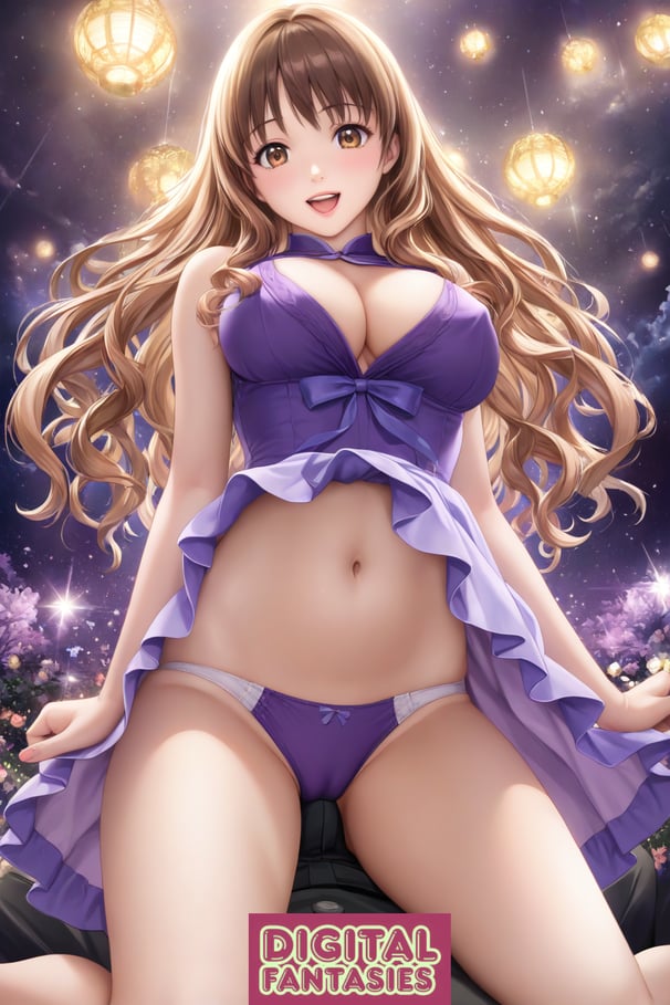 Anime girl with medium breast, and beautiful dress 