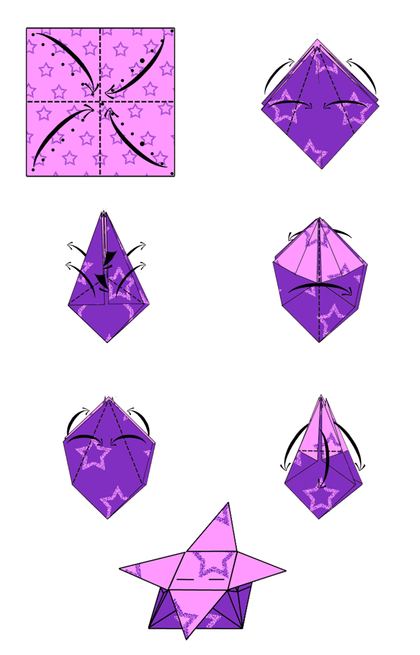 Istruzioni per creare una scatola a stella di origami con la carta