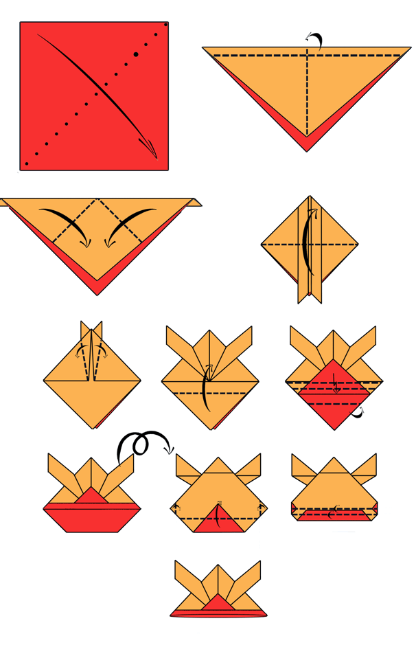 un origami di carta di un elmo da samurai