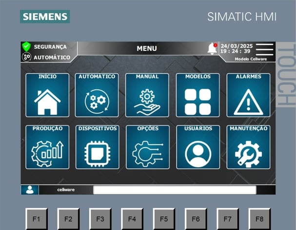 Tela principal de menu