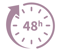 a clock with the words 48 hours