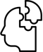 icon of a human head with a puzzle piece coming out