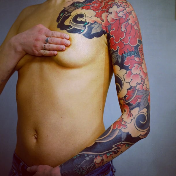 japanese tattoo flowers irezumi woman
