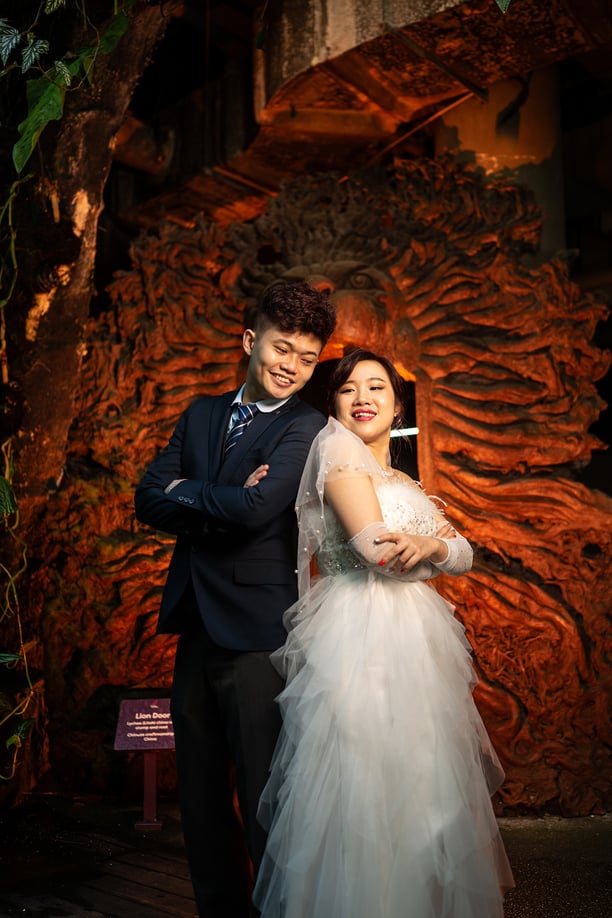 Singapore Gardens by the Bay Photoshoot white wedding dress solemnization ROM
