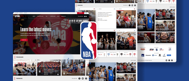 website design presentation for NBA basketball