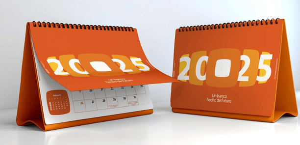Calendario de pared personalizado con logo corporativo impreso en Lima