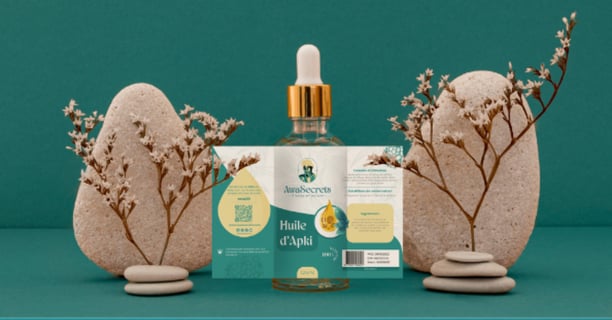 Création étiquette produit pour la marque awasecrets par Krafteez