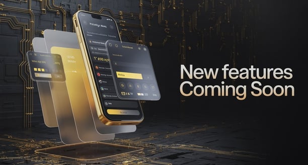 a phone with the text new features coming soon