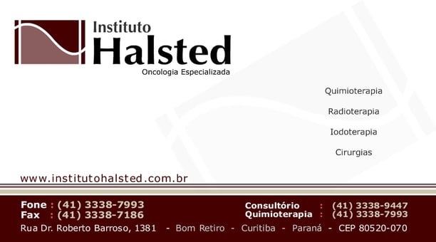 Design Gráfico de Cartão de Visita para instituto Halsted em Curitiba paraná