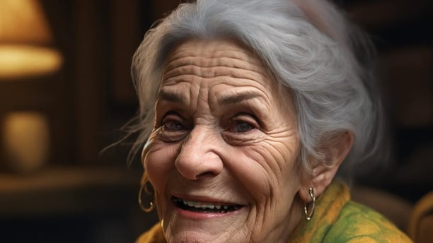 vieille dame souriante