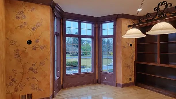 plaster and hand painted flowers wall finish in colts neck nj by marcine