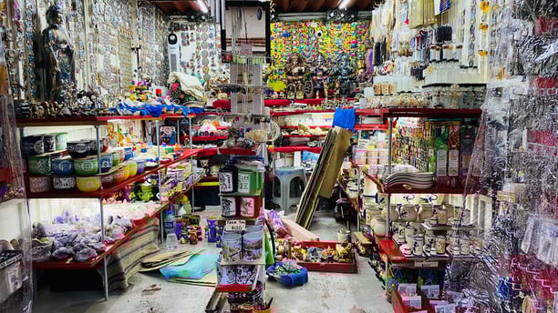 a store with lots of items in the store