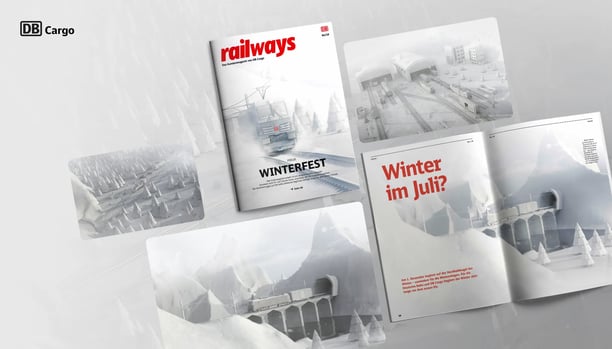 Mockup, DB-Cargo, 3D Visuals, Mitarbeitermagazin