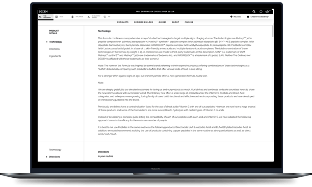 Before reformatted Technology section + Definition Bubbles