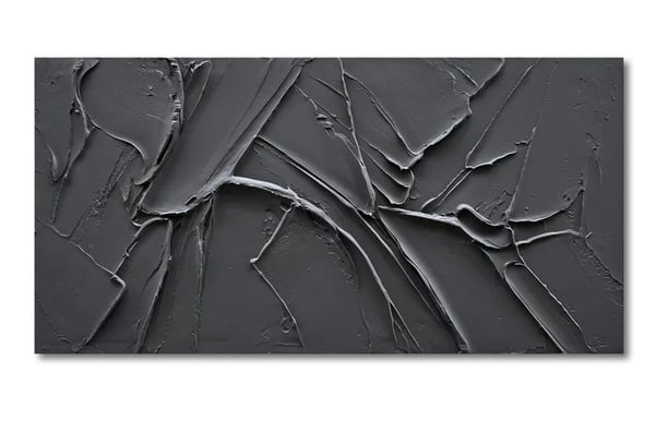 a black and white painting of a tree branch