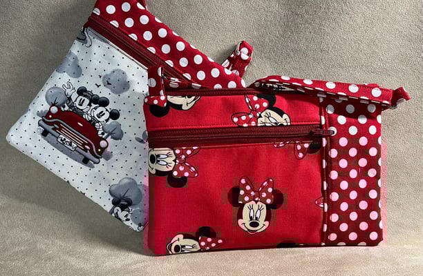 Small purses with Disney Mickey & Minnie fabrics