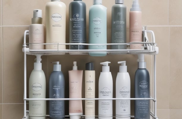 A store shelf filled with various health and wellness products, including lotions, creams, and lip balms. The shelf features brands like Charlotte's Web, Social, Joy, and Green Roads. Products are labeled with prices and organized neatly by brand. The shelf is painted in a light green color, complementing the packaging design of many products.