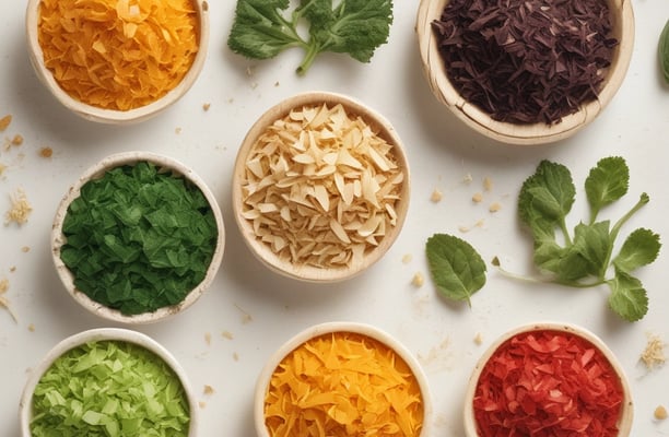 a plate of food flakes