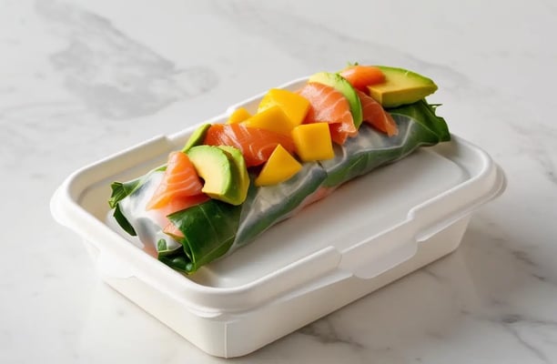 Summer Roll Rouleau de Printemps Saumon Avocat Mangue