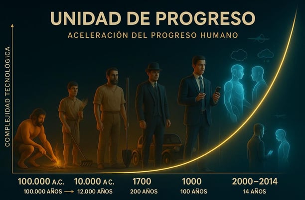 Gráfico de las Revoluciones industriales y la Era de la Humanidad Aumentada