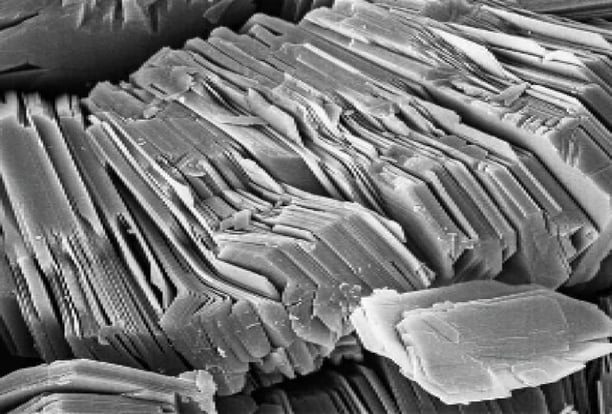a microscopic image of flocculated clay in soil