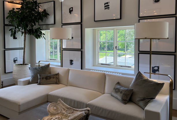 Modern Interior Design with black and white photographs