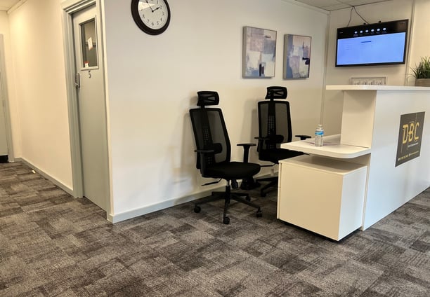 reception desk ar DBC Rainham office