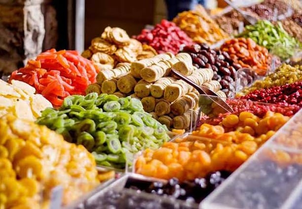 a variety of different types of candies and candies