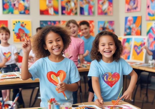 girl with paint of body