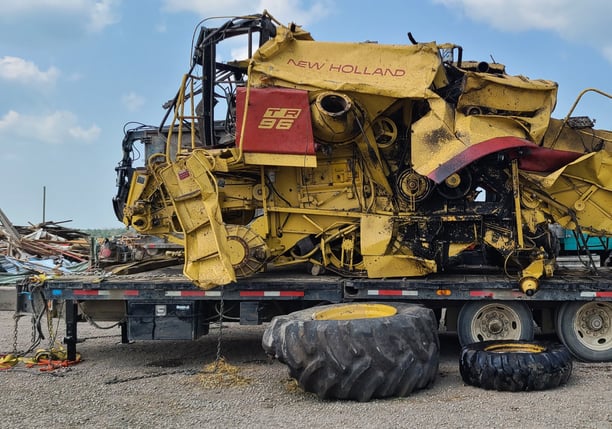  new holland combine crushed in tornado