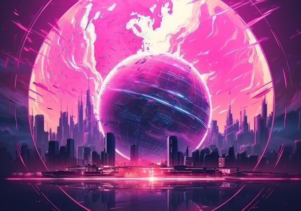 synthwave digital world