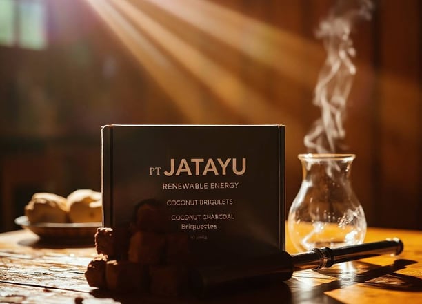 Coconut charcoal briquettes with smoke – PT Jatayu Renewable Energy