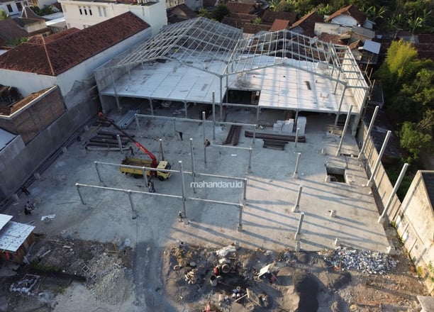 drone view struktur bangunan