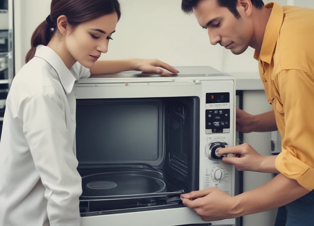 two person fixing AC motor