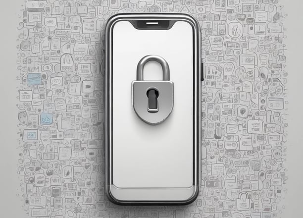 A padlock sits atop a stack of credit cards on a keyboard, with a bluish hue and digital streaks in the background, suggesting themes of digital security and privacy.