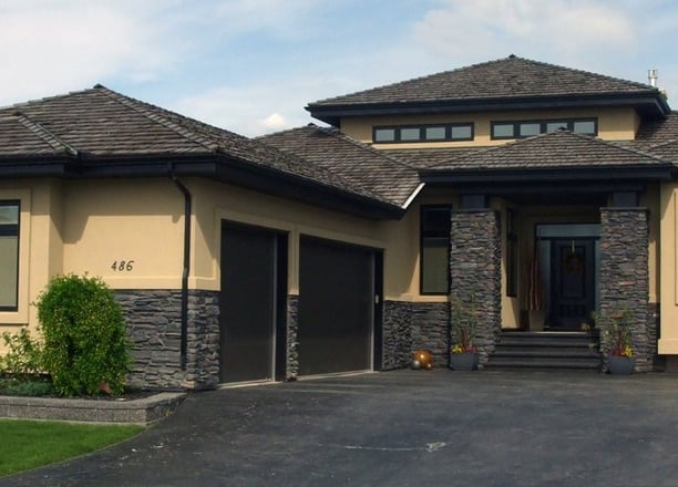 stucco and stone dash exterior, done by Premium Stucco