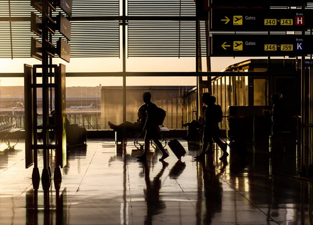 Airport poeple walking