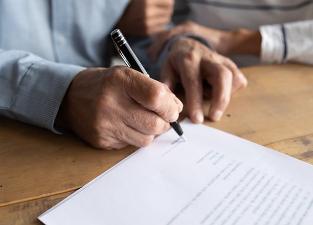 notary signing healthcare directive in Colorado home