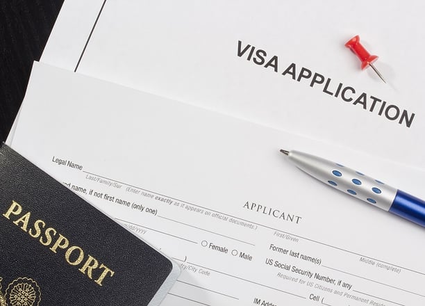 A VISA application that needs to be notarized alongside a passport