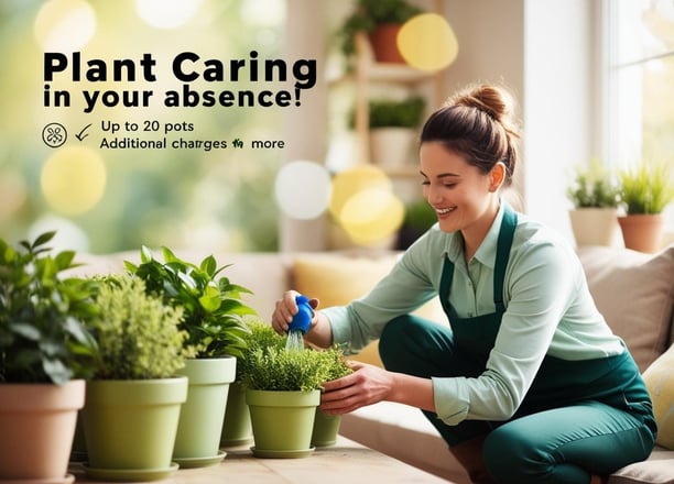 Gardener providing affordable plant care services in your absence, tailored for convenience.