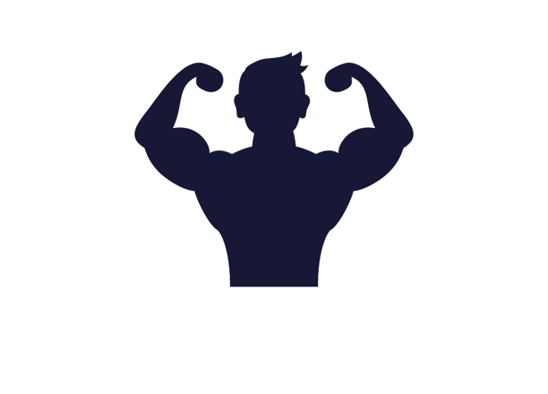 An illustration of a man flexing his biceps