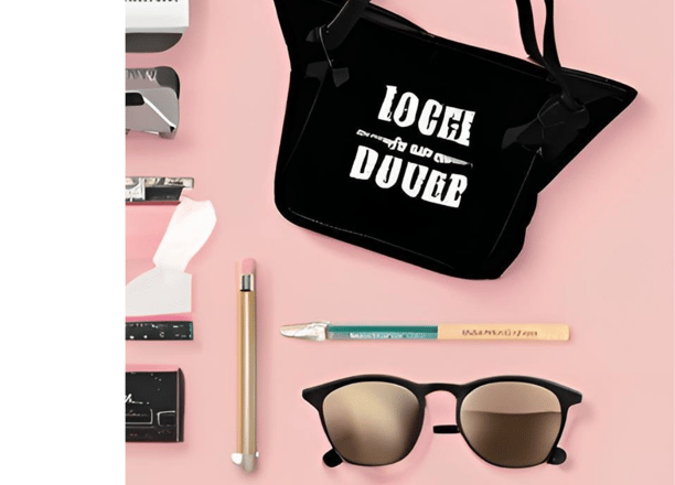 a bag with a baguet and a baguett