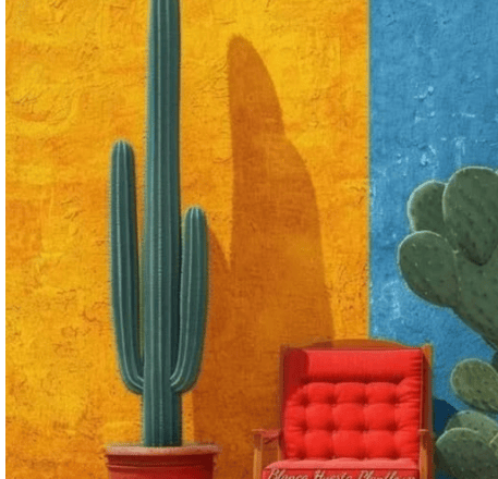 Pintamos casas con vibrantes colores estilo mexicano.