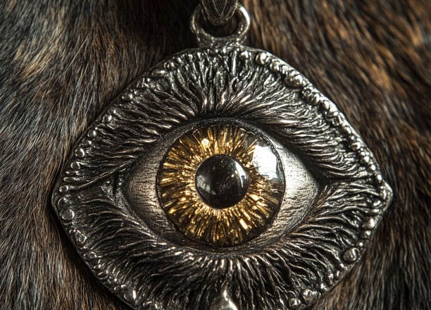Médaillon pour chien incrusté de pyrite