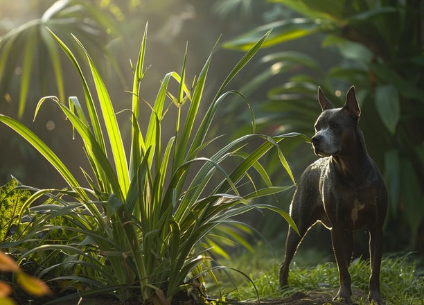 Thai Ridgeback près de citronnelle