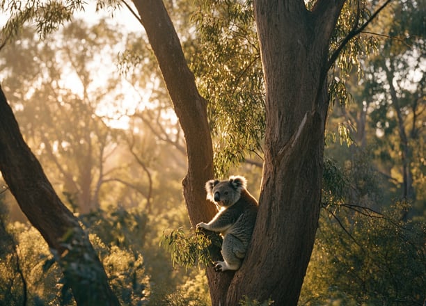 Koala dans eucalyptus citronné