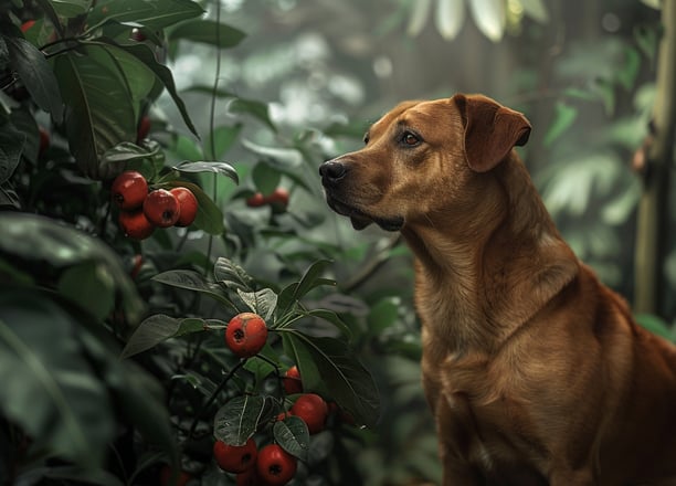 Fila brasileiro à côté d'acerola