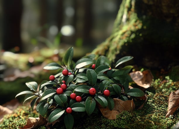 Gaulthérie couchée dans les bois